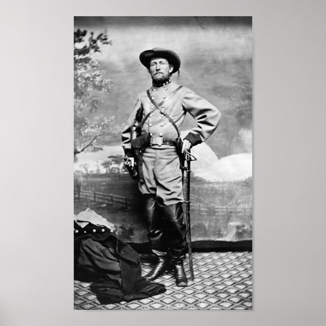 Oberst John Mosby - Portrait Ziviler Krieg Poster (Vorne)