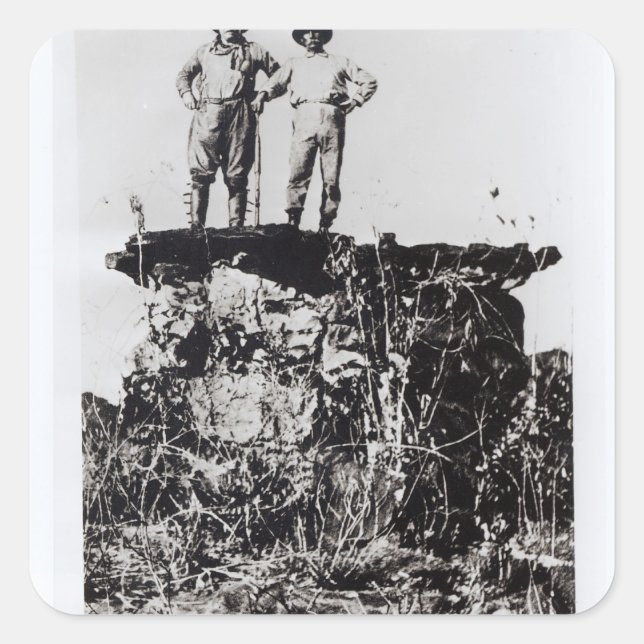 Oberst Roosevelt und Oberst Rondon in Navaite Quadratischer Aufkleber (Vorderseite)