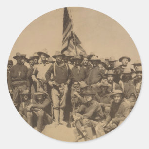 Oberst Roosevelt und seine Rider Rough Runder Aufkleber