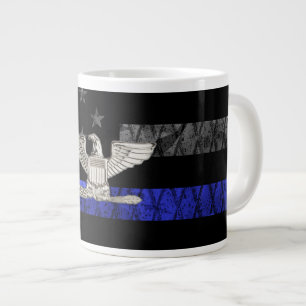 Oberst Thin Blue Line Distressed Flag Jumbo-Tasse