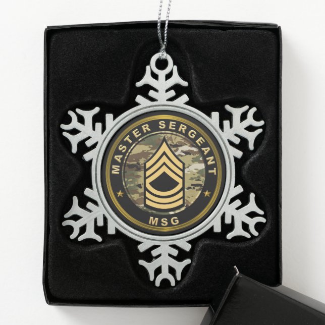 Oberstabsfeldwebel MSG Schneeflocken Zinn-Ornament (Box)