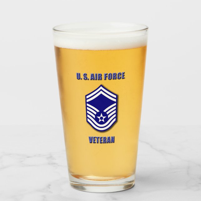 Oberstabsfeldwebel USAF Glas Tasse (Vorne (Gefüllt))