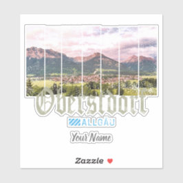 Oberstdorf Allgäu Vintag Bayern Deutschland Souven Aufkleber