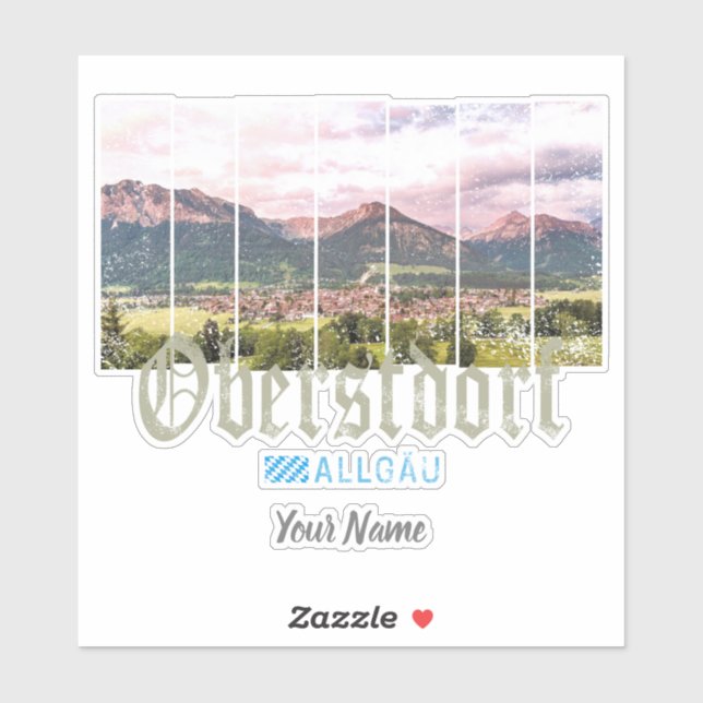 Oberstdorf Allgäu Vintag Bayern Deutschland Souven Aufkleber (Blatt)