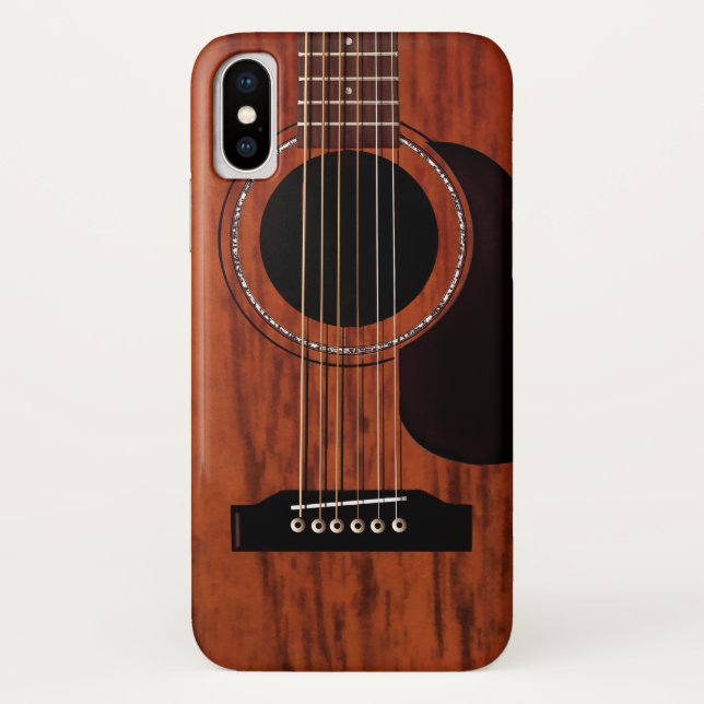 Oberste Mahagoniakustikgitarre Case-Mate iPhone Hülle (Rückseite)