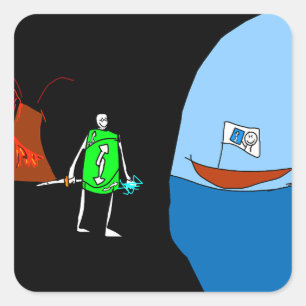 Oberste Quadratischer Aufkleber