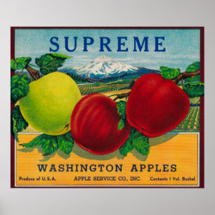 Oberster Apple-Aufkleber - Washington-Staat Poster