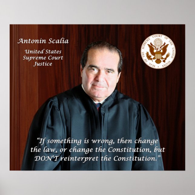 Oberster Gerichtshof Antonin Scalia & Siegel Poster (Vorne)
