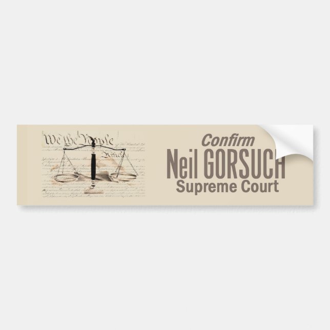 Oberstes Gericht Neils GORSUCH Autoaufkleber (Vorne)
