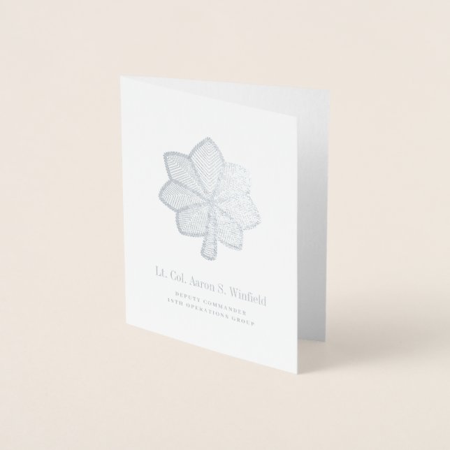 Oberstleutnant Military Rank Personal Folienkarte (Vorderseite)