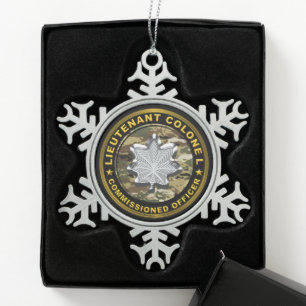 Oberstleutnant  schneeflocken Zinn-Ornament