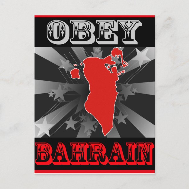 Obey Bahrain Postkarte (Vorderseite)