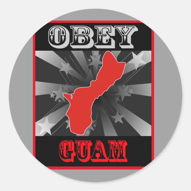 Obey Guam Runder Aufkleber (Vorderseite)