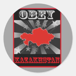 Obey Kazakhstan Runder Aufkleber