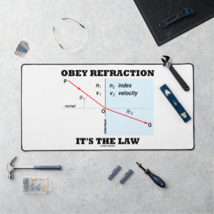 Obey Refraktion ist die Physik des Gesetzes nach d Schreibtischunterlage
