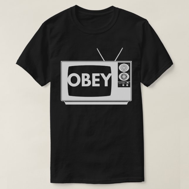 Obey TV White Print T-Shirt (Design vorne)