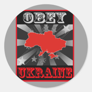 Obey Ukraine Runder Aufkleber