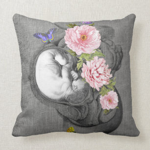 OBGYN Anatomy Floral Art Womb Babydekor Design 2 Kissen