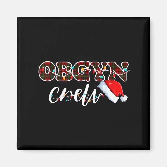 Obgyn Crew Christmas Lights Santa Hat  Magnet (Vorne)