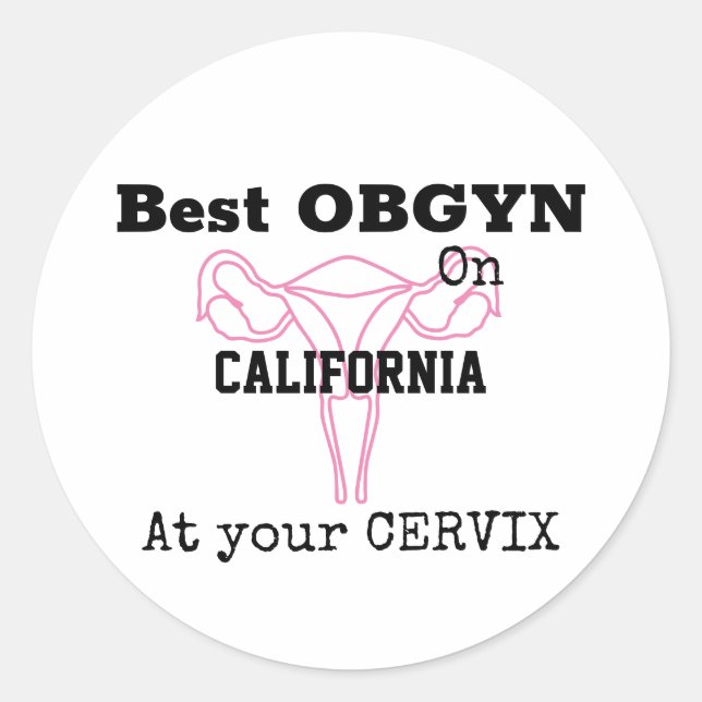 OBGYN Gynecologin Obstetrician Funny Spaß Runder Aufkleber (Vorderseite)