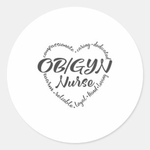 OBGYN-Krankenschwester, OB-GYN, Geburtshelferin Runder Aufkleber