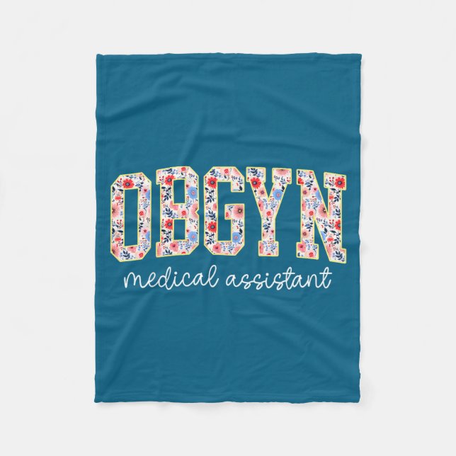 Obgyn Medical Istant Floral Ob-gyn Medical Istant  Fleecedecke (Vorderseite)