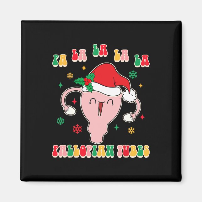 Obgyn Midfrau Doula Christmas Fa La La La La Fallo Magnet (Vorne)