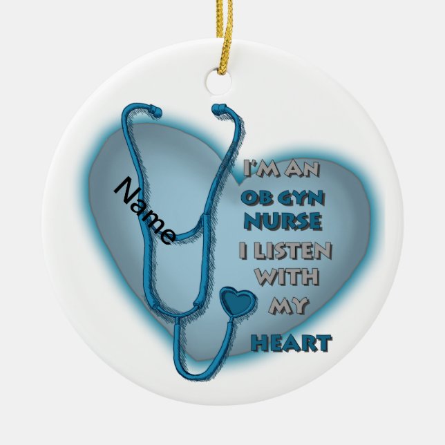 ObGyn Nurse Keramik Ornament (Vorne)