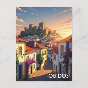 Obidos Portugal Reise Postkarte