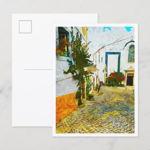 Obidos Portugal Schöne Öllandschaft Postkarte