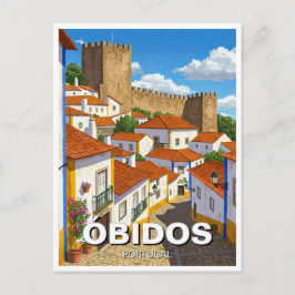 Obidos Portugal Travel Postkarte
