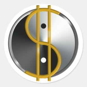 Objectivist Yin/Yang-Aufkleber Runder Aufkleber