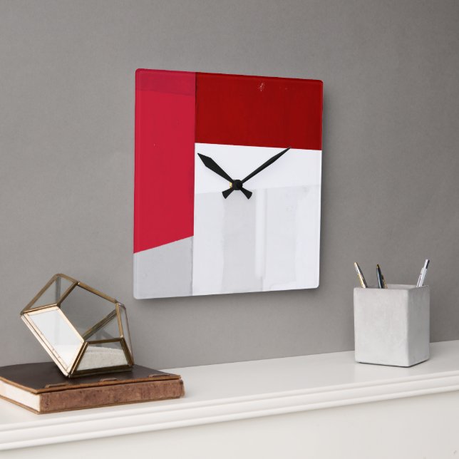 Objet_13_quartett Quadratische Wanduhr (Büro)