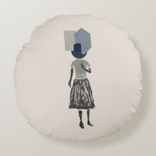 objet_14_eine Frau_1 Rundes Kissen