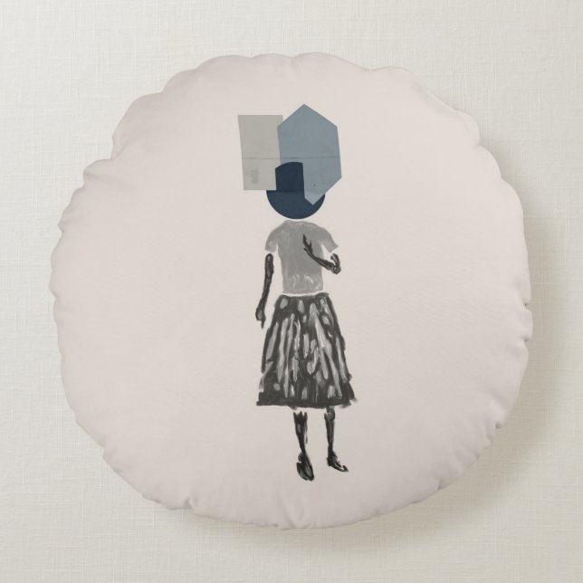 objet_14_une femme_1 rundes kissen (Vorderseite)
