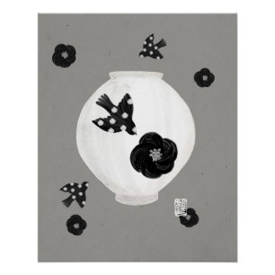 objet_22_camellia, Vogel und Keramik Glanzposter Poster