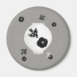 Objet_22_camellia,Vogel und Töpferei Magnet