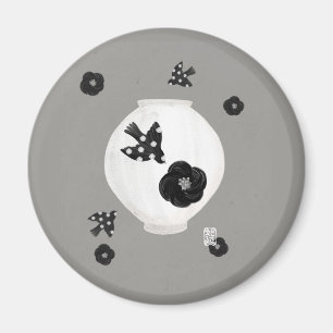objet_22_kamelie,vogel und töpferei magnet