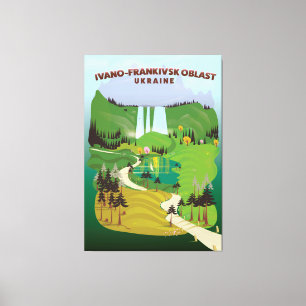 Oblast Ukraine Reiseplakat von Ivano-Frankivsk Leinwanddruck