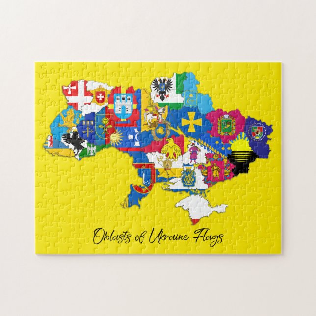 Oblasten der Ukraine Flaggen Karte Ukrainische Bil Puzzle (Horizontal)