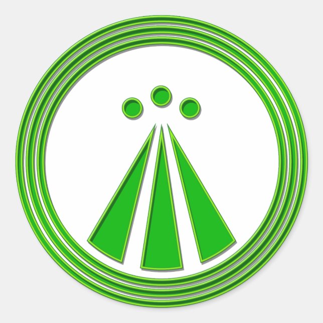 OBOD Symbol Neon Green Runder Aufkleber (Vorderseite)