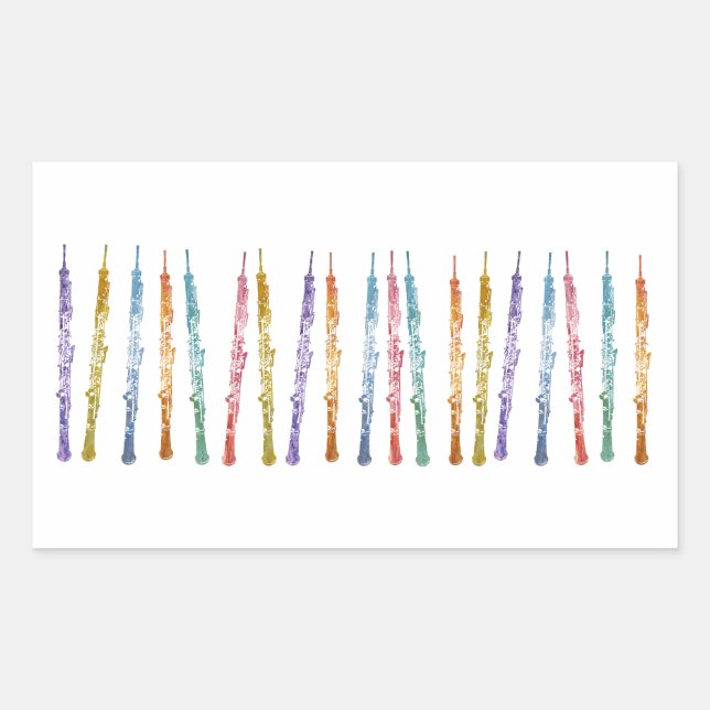 Oboe-Band Rechteckiger Aufkleber (Vorderseite)