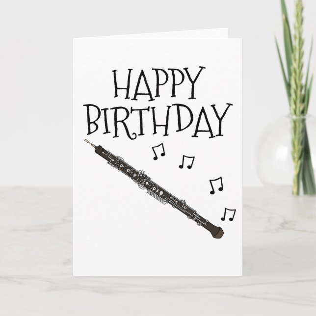 Oboe Birthday Card Woodwind Musiker Dankeskarte (Vorderseite)