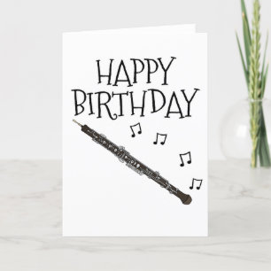 Oboe Birthday Card Woodwind Musiker Dankeskarte