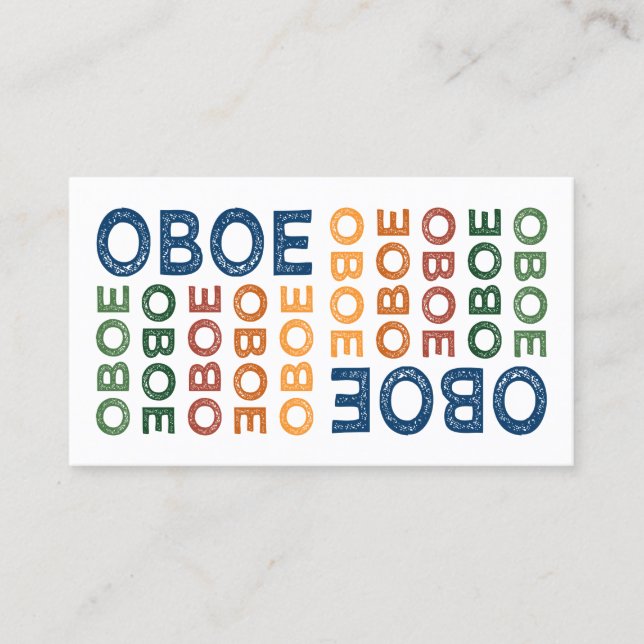 Oboe Colorful Visitenkarte (Vorderseite)