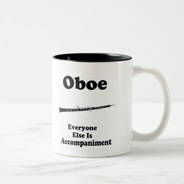 Oboe Geschenk Zweifarbige Tasse (Rechts)