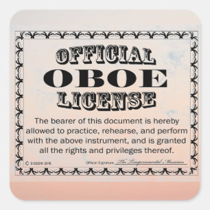 Oboe License Square Aufkleber