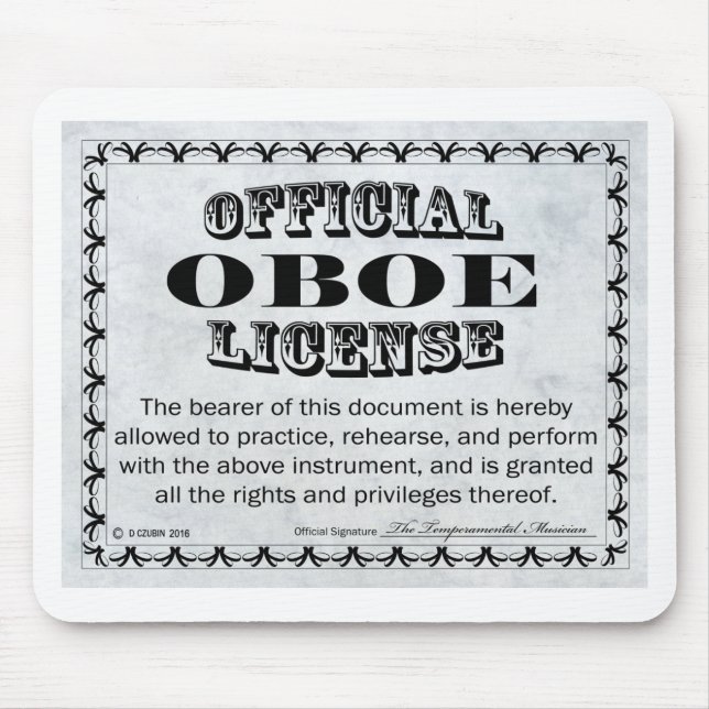 Oboe-Lizenz Mousepad (Vorne)
