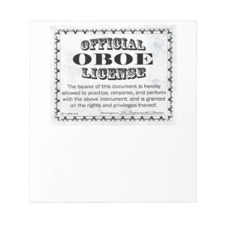 Oboe-Lizenz Notizblock