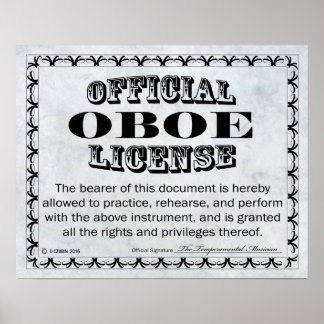 Oboe-Lizenz Poster